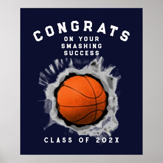 Gefeliciteerd met je afstuderen met basketball poster (Voorkant)