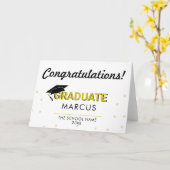 Gefeliciteerd met je afstuderen Moderne Afgestudee Kaart (Gele Bloem)