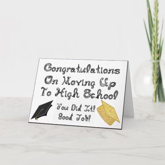 Gefeliciteerd met je Afstuderen op de middelbare s Kaart (Voorkant)