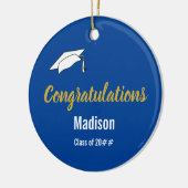 Gefeliciteerd met je Afstuderen op Deep Blue Keramisch Ornament (Links)