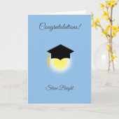 Gefeliciteerd met je afstuderen op lichtblauwe kaa kaart (Gele Bloem)