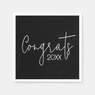 Gefeliciteerd met je afstuderen Op zwart Servet