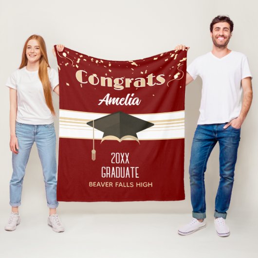 Gefeliciteerd met je afstuderen! Persoonlijk Fleece Deken (In situ)