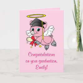 Gefeliciteerd met je Afstuderen Pig Angel Kaart