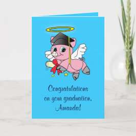Gefeliciteerd met je Afstuderen Pig Angel Kaart