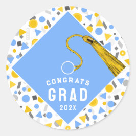 Gefeliciteerd met je afstuderen ronde sticker