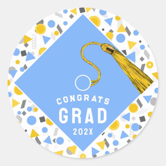 Gefeliciteerd met je afstuderen ronde sticker (Voorkant)