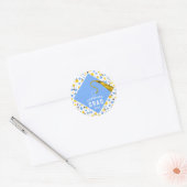 Gefeliciteerd met je afstuderen ronde sticker (Envelop)