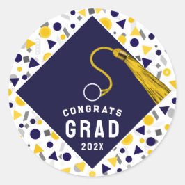 Gefeliciteerd met je afstuderen ronde sticker