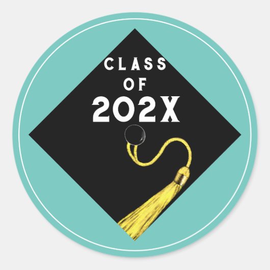 Gefeliciteerd met je afstuderen ronde sticker (Voorkant)