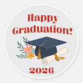 Gefeliciteerd met je afstuderen! ronde sticker (Voorkant)