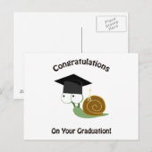 Gefeliciteerd met je Afstuderen slak Briefkaart (Voorkant / Achterkant)