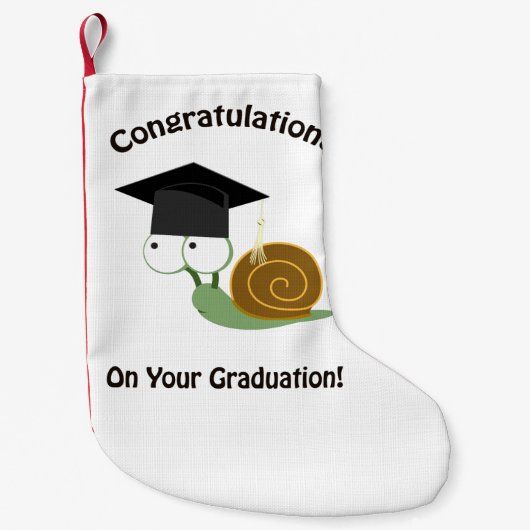 Gefeliciteerd met je Afstuderen slak Kleine Kerstsok (Voorkant)
