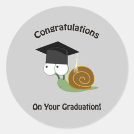 Gefeliciteerd met je Afstuderen slak Ronde Sticker