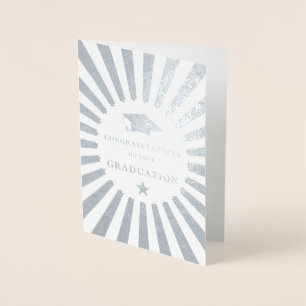 Gefeliciteerd met je Afstuderen Sunburst Folie Kaarten