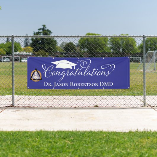 Gefeliciteerd met je afstuderen tandarts spandoek (Insitu)