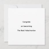 Gefeliciteerd met je afstuderen tot beste dierenar kaart (Achterkant)