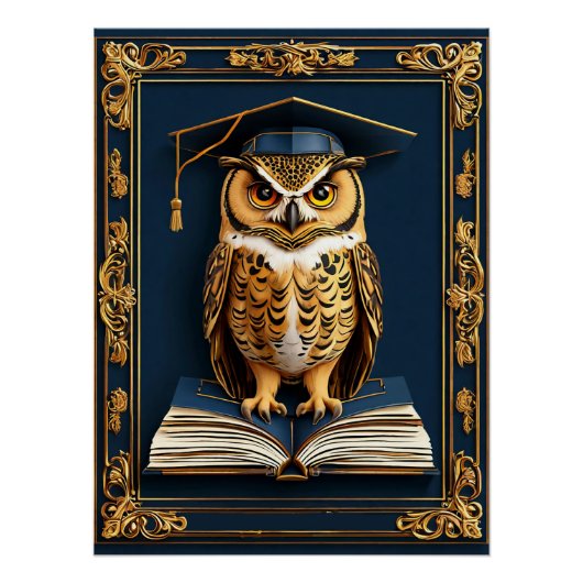 Gefeliciteerd met je afstuderen Uil Perfect Poster (Voorkant)