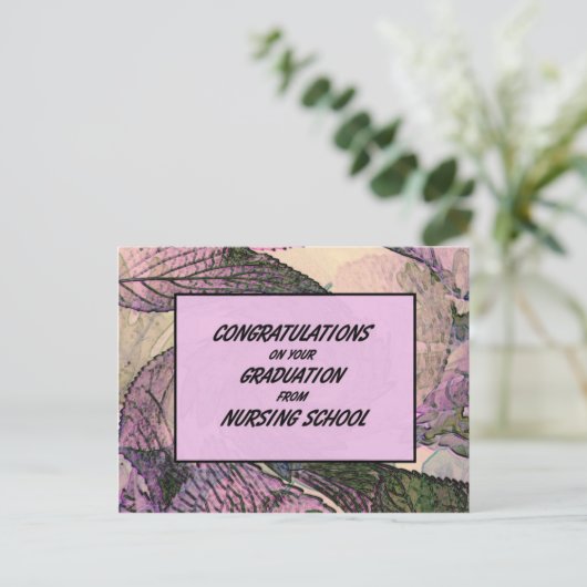 Gefeliciteerd met je Afstuderen van Nursing SC Briefkaart (Staand voorkant)
