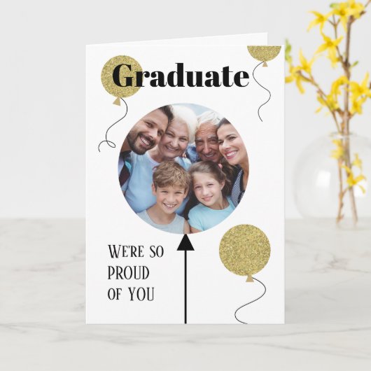 Gefeliciteerd met je afstuderen van ons foto kaart (Gele Bloem)