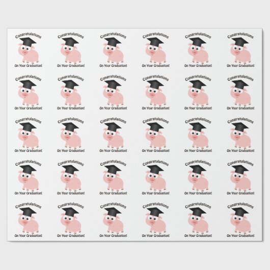 Gefeliciteerd met je Afstuderen! Varkens Cadeaupapier (Vlak)