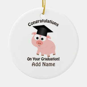 Gefeliciteerd met je Afstuderen! Varkens Keramisch Ornament