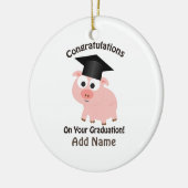 Gefeliciteerd met je Afstuderen! Varkens Keramisch Ornament (Links)