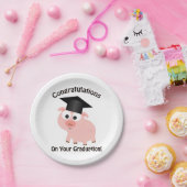 Gefeliciteerd met je Afstuderen! Varkens Papieren Bordje (Feest)