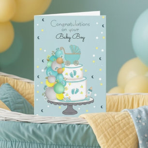 Gefeliciteerd met je baby jongen kaart