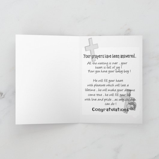 Gefeliciteerd met je baby kaart (Binnen)