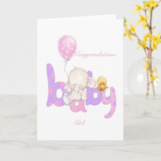 Gefeliciteerd met je baby kaart (Gele Bloem)