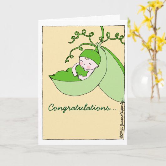 Gefeliciteerd met je Baby shower Kaart (Gele Bloem)