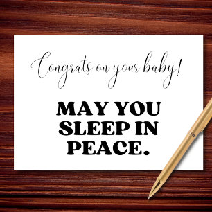 Gefeliciteerd met je Baby-Sleep in Peace Minimalis Kaart