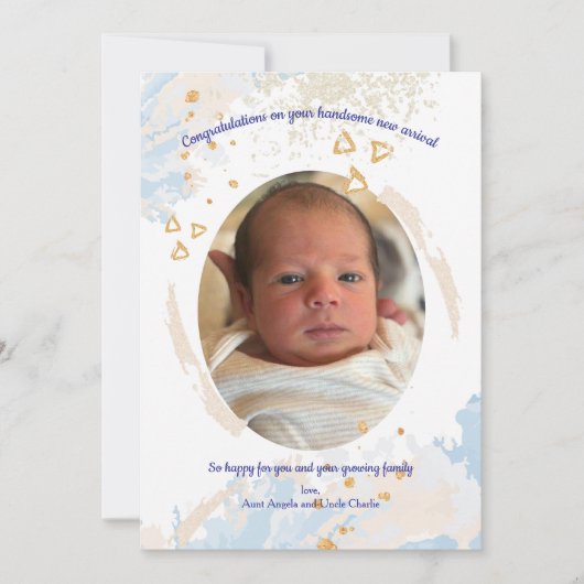 Gefeliciteerd met je babyjongen kaart (Voorkant)