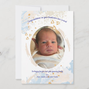 Gefeliciteerd met je babyjongen kaart