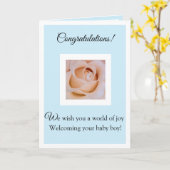 Gefeliciteerd met je babykaart kaart (Gele Bloem)