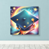 Gefeliciteerd met je baccalaureaat canvas afdruk (Insitu (Houten vloer))