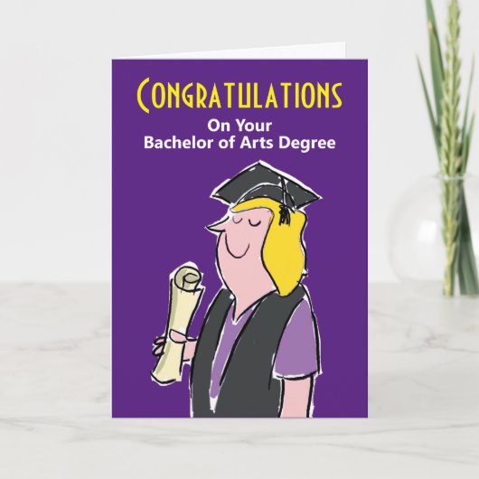 Gefeliciteerd met je Bachelor of Arts Kaart (Voorkant)