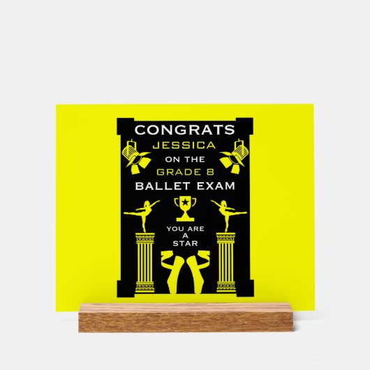 Gefeliciteerd met je balletdans acryl bord (Voorkant)