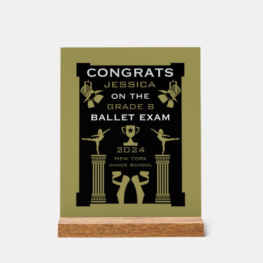 Gefeliciteerd met je balletdans acryl bord (Voorkant)