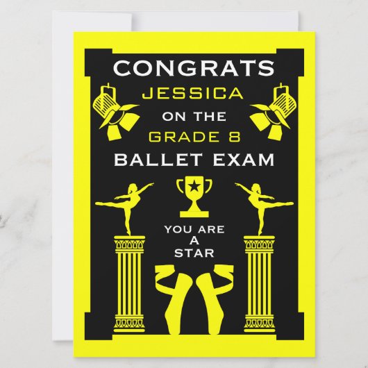Gefeliciteerd met je balletdans kaart (Voorkant)