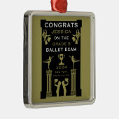 Gefeliciteerd met je balletdans metalen ornament (Rechts)