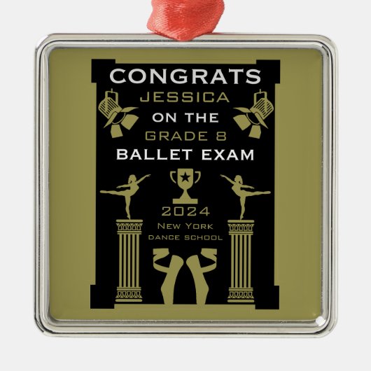 Gefeliciteerd met je balletdans metalen ornament (Voorkant)