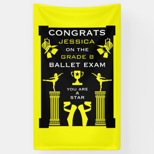 Gefeliciteerd met je balletdans spandoek (Verticaal)