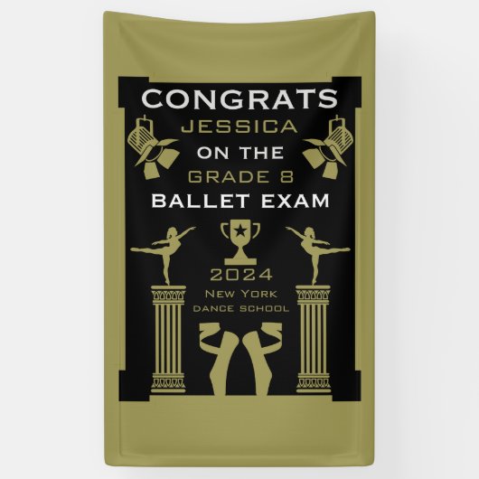 Gefeliciteerd met je balletdans spandoek (Verticaal)