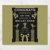 Gefeliciteerd met je balletdans sparkling wijnetiket (Enkel label)