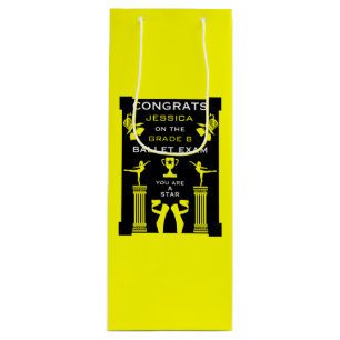 Gefeliciteerd met je balletdans wijn cadeautas