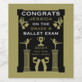 Gefeliciteerd met je balletdans wijn etiket (Enkel label)