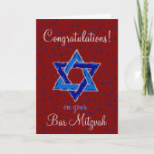 Gefeliciteerd met je Bar Mitzvah Kaart (Voorkant)