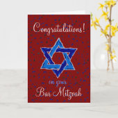 Gefeliciteerd met je Bar Mitzvah Kaart (Gele Bloem)
